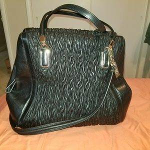 Black leather Coach bag